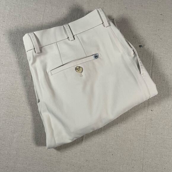 Peter Millar Pants Mens Size 34W 32L Preppy Golf Casual Comfort Beige Golf - Picture 1 of 8